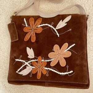 Brown Suede Boho Shoulder Bag